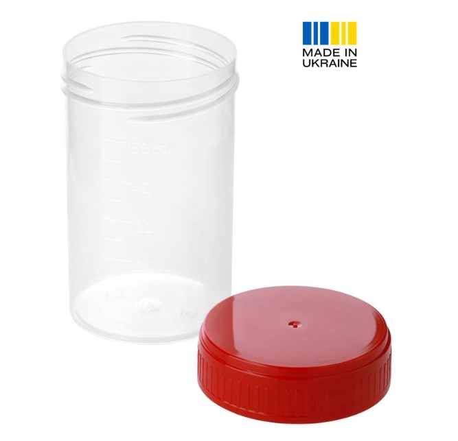 Контейнери для забору зразків біоматеріалу 60 мл нестерильний, шт.